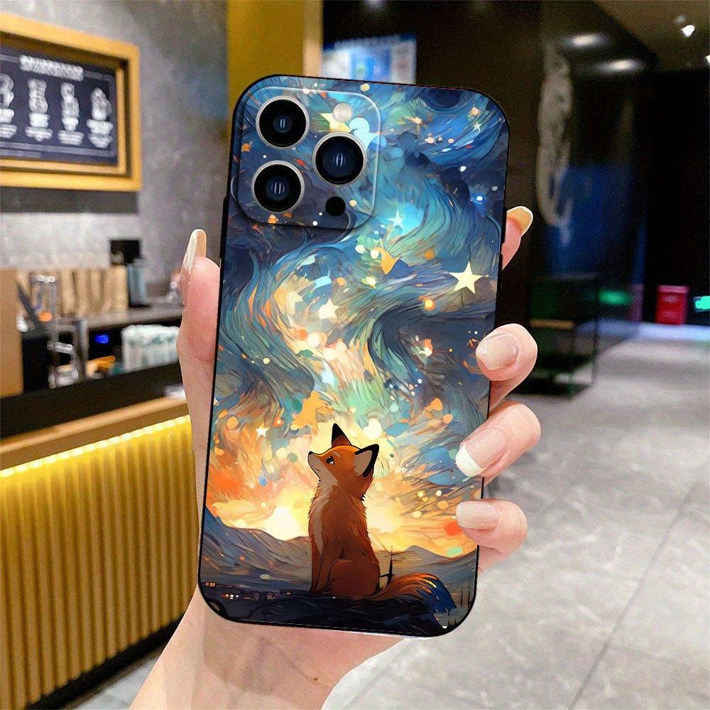 Fox Sky Star Pattern Phone Case Suitable for iPhone 17 16 15 14 13 12 11 Pro/Max/Plus Anti Drop and Anti Shock Back Cover
