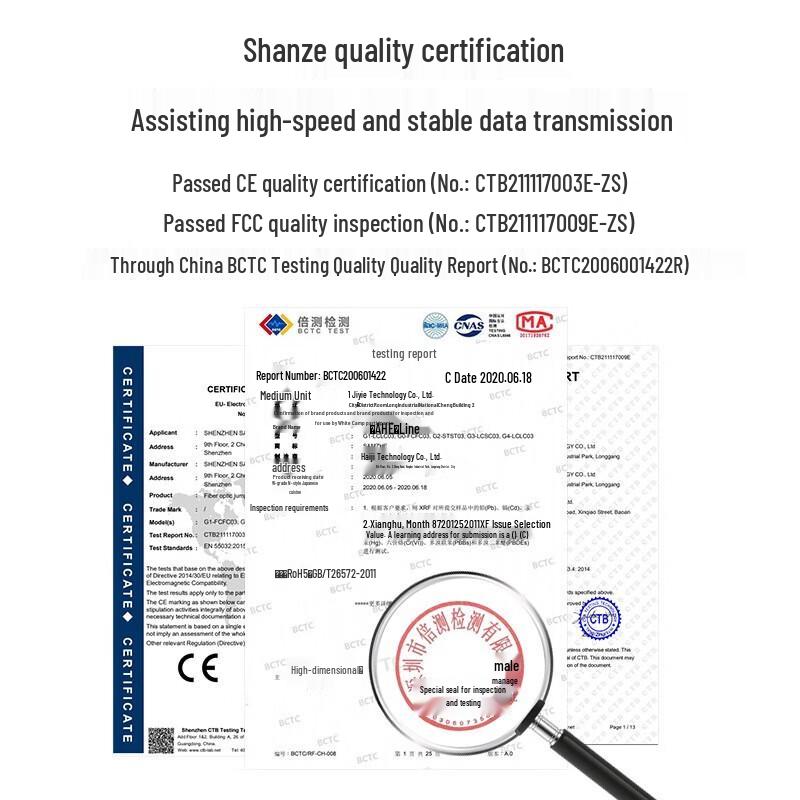 SAMZHE LC-LC OM4 Multimode Duplex Fiber Optic Patch Cable