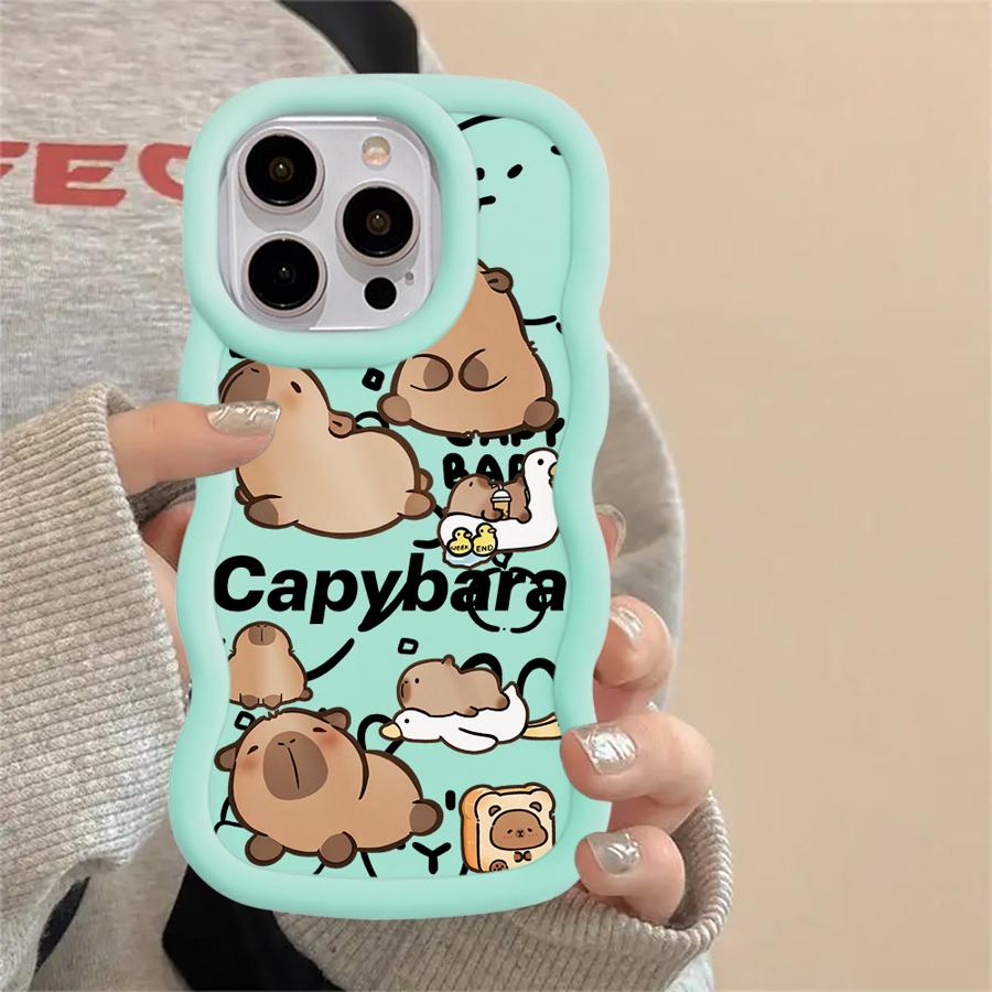 Soft Phone Cover Case for iPhone 17 Air XR 13 16 Pro Max 15 Plus 8 11 14 12 Capybara Cute