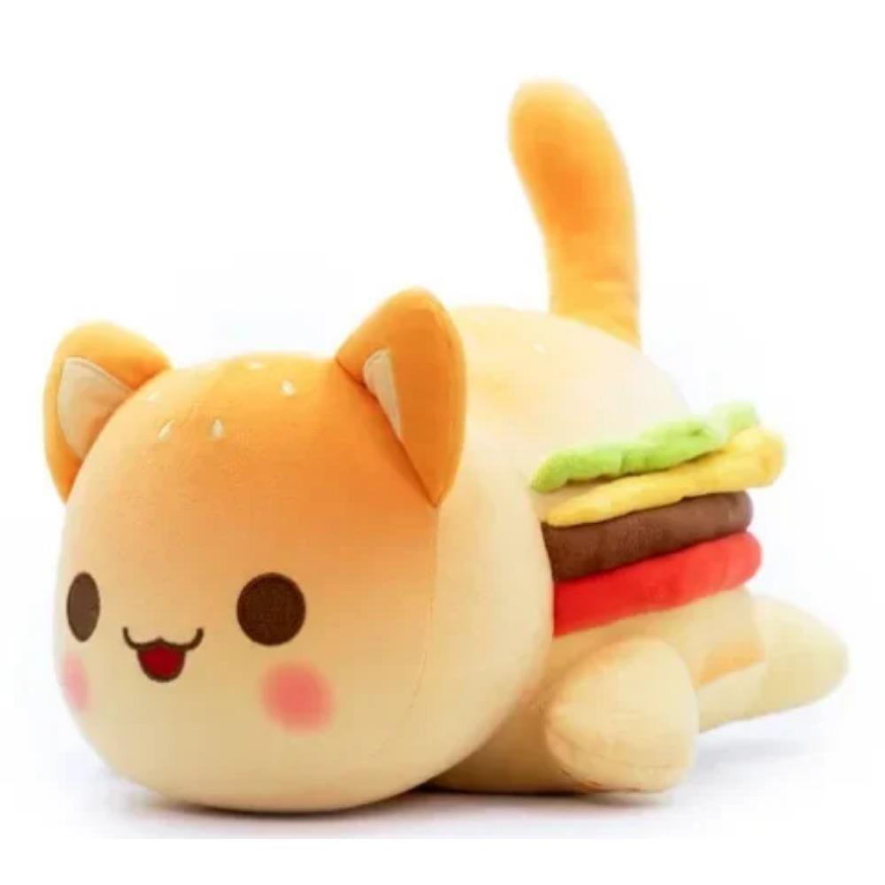 Meows Aphmau Plush Toys Aphmau Mee Food Cat French Fries Burgers Bread Sandwiches Stuffed Dolls Sleeping Plushie Pillow Gifts