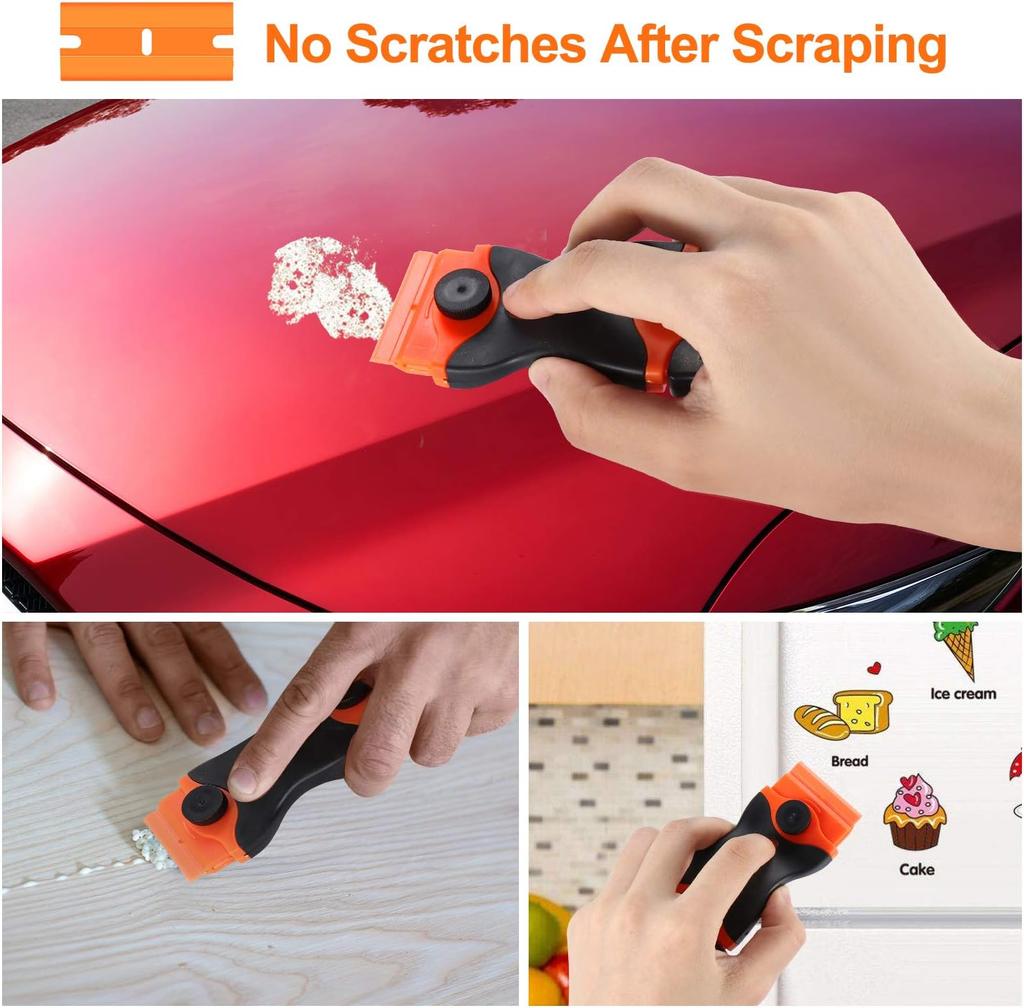 Plastic /Metal Razor Blade Scraper Edge Removal Tool with Blade Label Sticker Decal Removal Auto Window Tint Vinyl Application