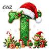 Durable Hanging Letter Decoration 26 Alphabet Christmas Ornament, Personalized Letters Acrylic Tree with Santa Hat Pendant And Elf Boy for Xmas Mantel