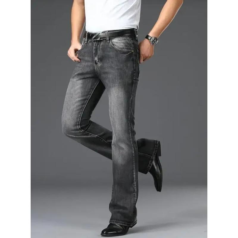 Men's Flared Pants Classic Flared Jeans Loose Leg Jean Boot Cut Trouser