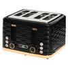 Four-Slice Rippled Toaster - Black