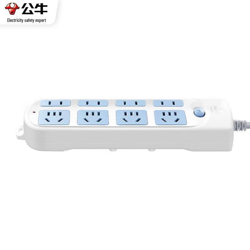 BULL GN-610 8-Outlet Power Strip with Master Switch & Leakage Protection CN plug (adapter included)