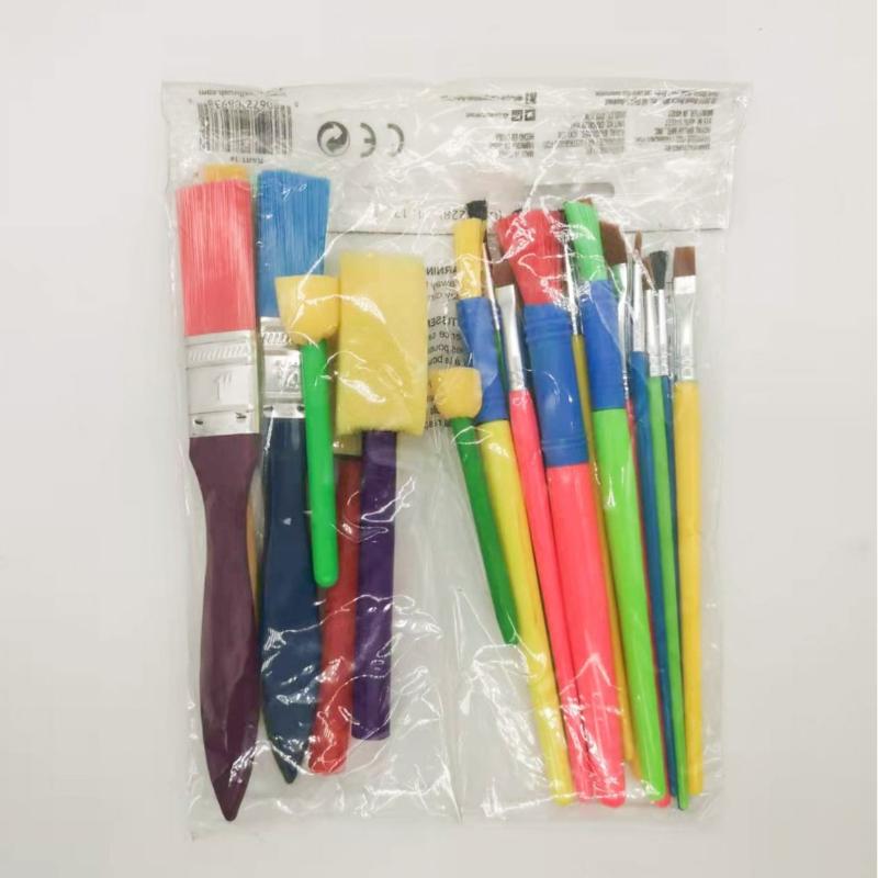 25-piece Oil Painting Pen Set Cotton Brush Nylon Bristle Material Beginner Diy Gouache Paint Brush for Kindergarten Art Courses