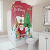 TU Christmas Shower Curtain Santa Claus Reindeer Holiday Festive Bathroom Decor XMAS Winter Holiday Cabin Deer Gift Home Decor F