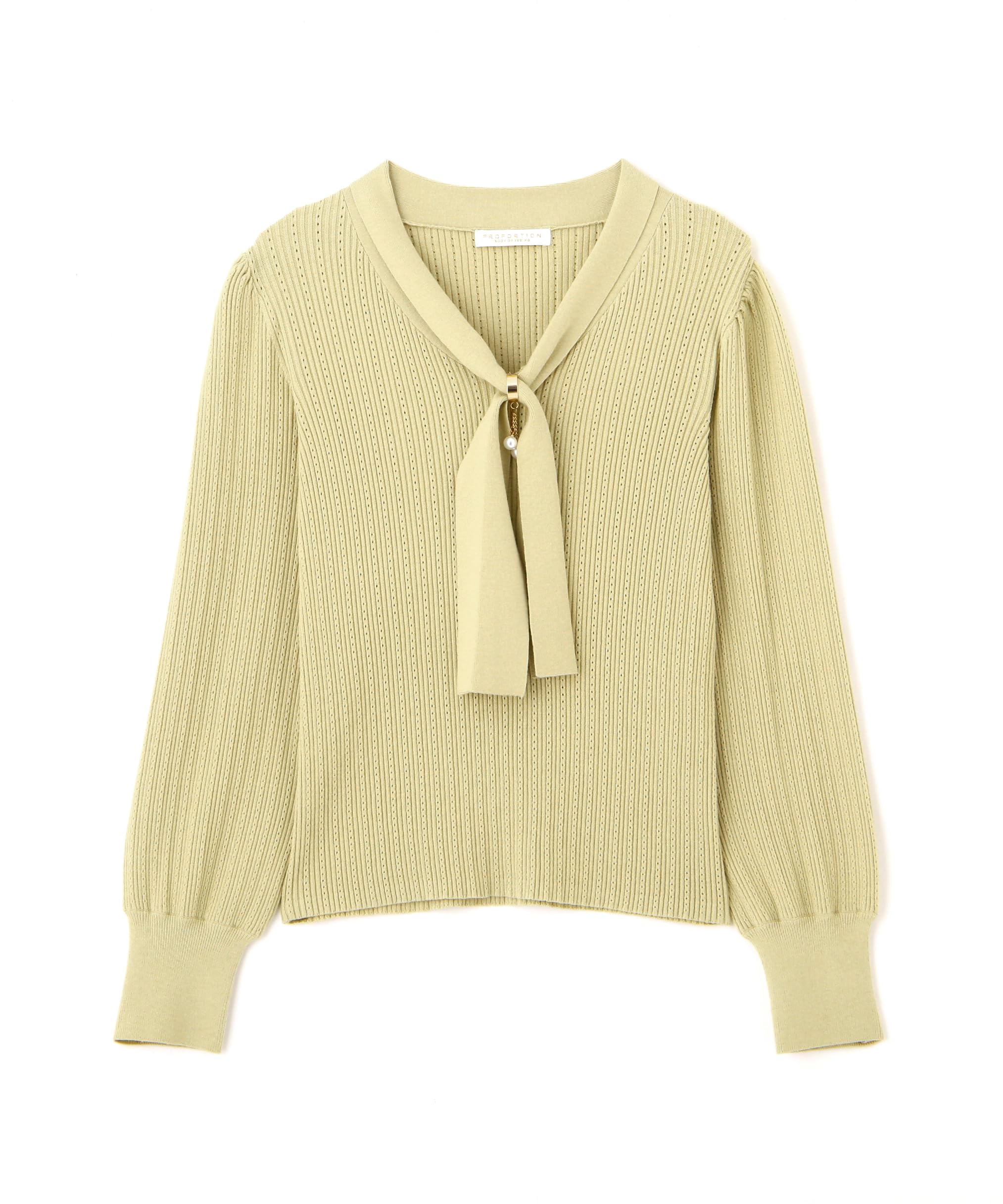 

Proportion Body Dressing Yellow Knit Sweater with Cross Ties Women s
