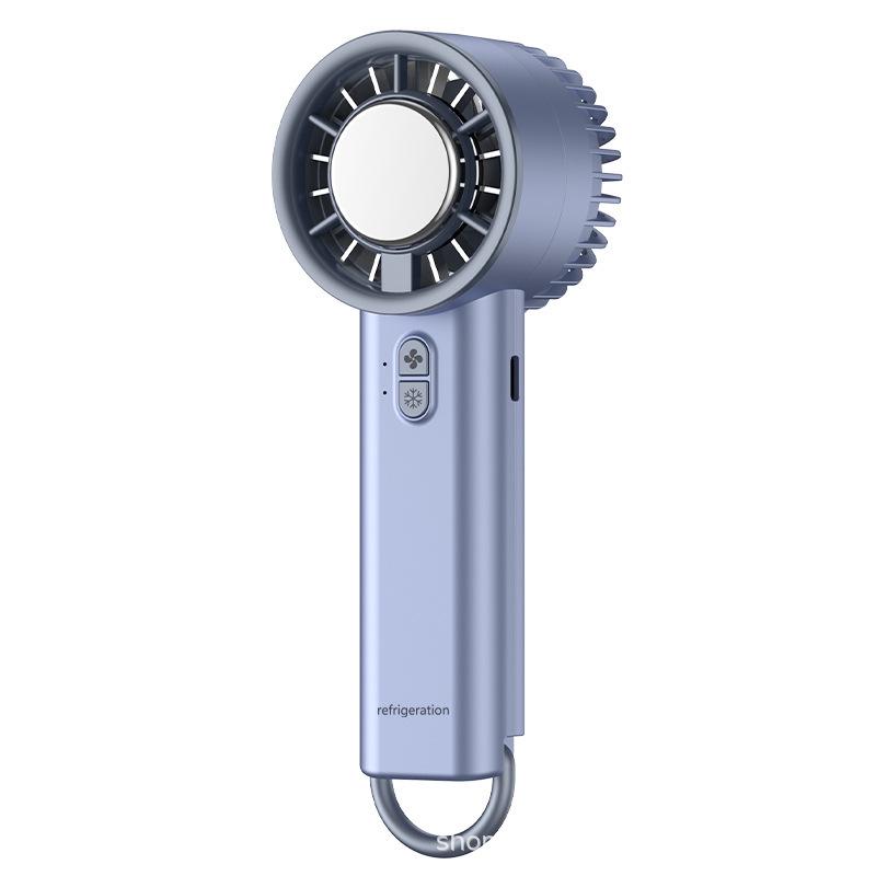Handheld Mini Rechargeable Turbine Fan with Cooling Ice Pack for Desktop Use