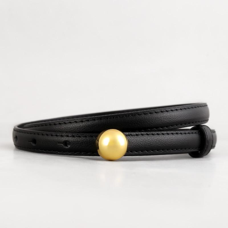 Echter Leder Damen Skinny Gürtel Mit Dornschließe Für Kleid Und Sommerkleidung