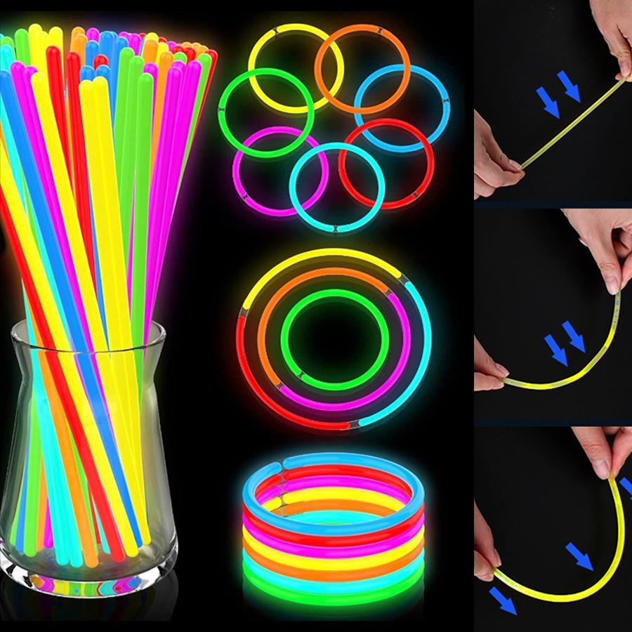 25/50/100pcs Plastic Glow Sticks Atmosphere Creating Tool Glow in the Dark Concert Supplies Emergency Lighting Party Decor XJM