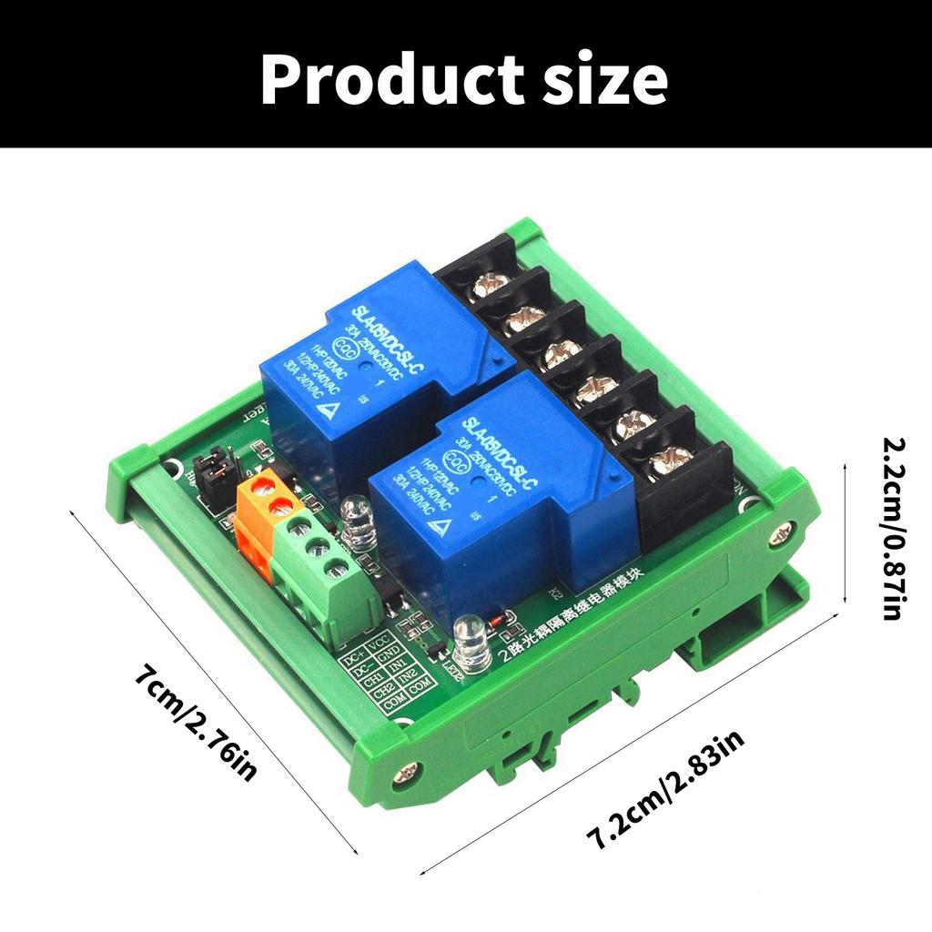 30A Double  Channel Relays Module High Low Level Triggers Upgrades for PLC Automation Equipment & Industrial Control system 