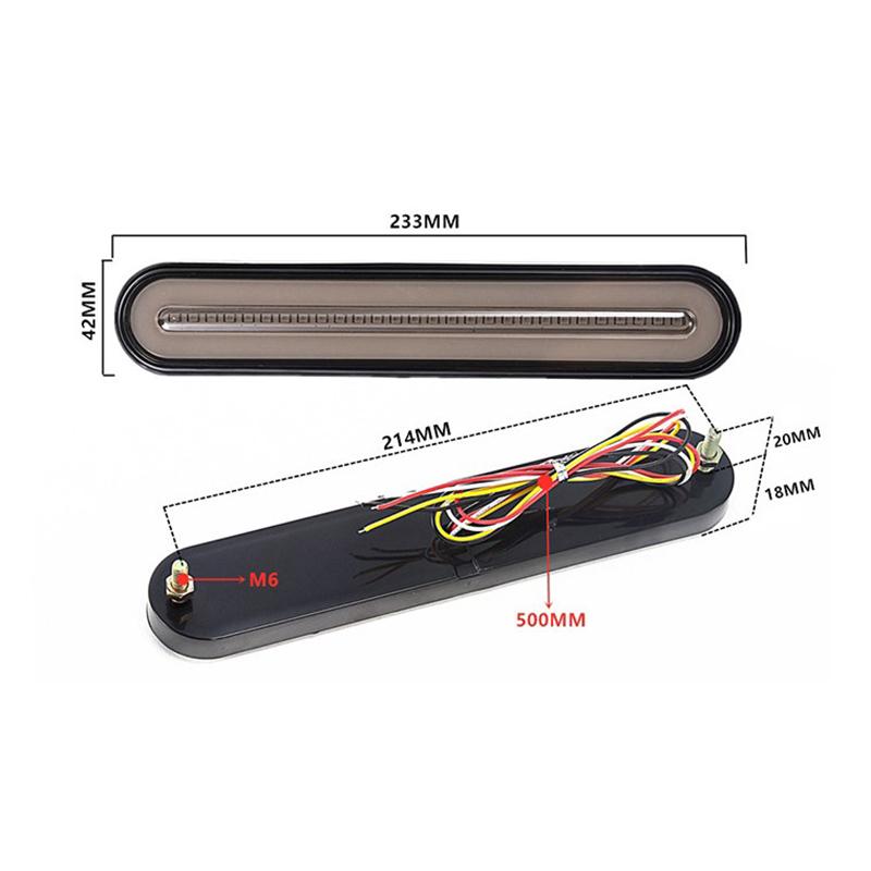 1X 100-Led Flowing Reverse Brake Turn Signal Rear Tail Light Car Truck Trailer