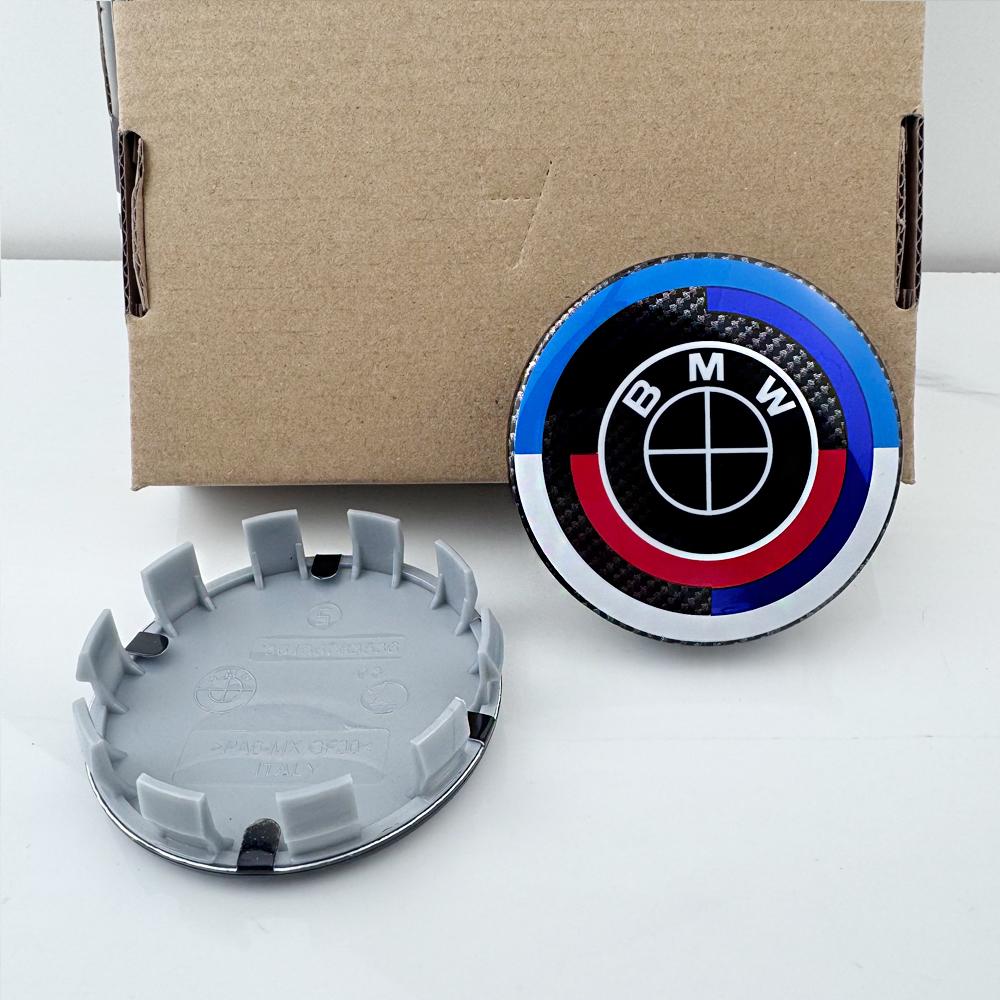 BCGRR1 Mini 4Pcs 56mm 68mm Wheel Center Caps for BMW 50th Anniversary M Power Carbon Fiber Rim Hubcap Emblem E46 E90 F10 F30 G20 X5