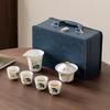 Yangzhi Jade Porcelain Travel Tea Set - Ceramic Kung Fu Teapot with Logo