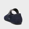 Fashion Denim Blue Flat Ballet Flats Women Fashion Metal Buckle Strap Design Flats Shoes Light Breathable Mary Jane Shoe Designer Shoes