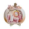 Cute Pastel Pumpkin Ornament Halloween Ghost Wooden Plaque, 2D Flat Tabletop Sign, Desktop Festive Home Accessory Spooky Bathing Reading for