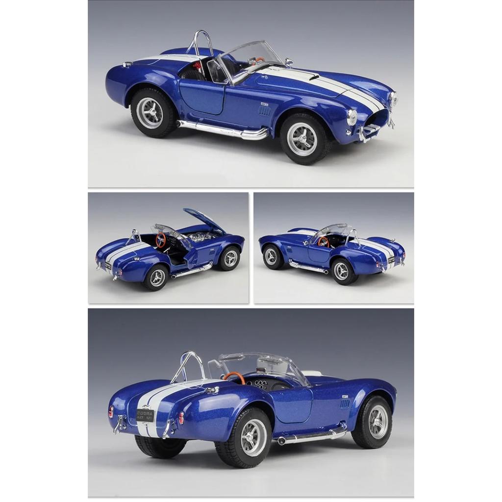 WELLY 1/24 1965 Shelby Cobra 427 S/C Alloy Classic Sports Car Model Diecasts Metal Retro Car Vehicles Model Simulation Kids Gift