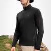 FILA Stand Collar Half-Zip Knitted Long Sleeve T-Shirt Men Tops Deep-Black A11M517209FBK