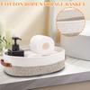 Cotton Rope Storage Basket With Handles - Round Woven Basket For Toys, Snacks, Plants & Home Organization