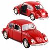 Volkswagen Beetle 1976 Modelo de Coche de Metal 1:36 Puertas Rojas Abatibles