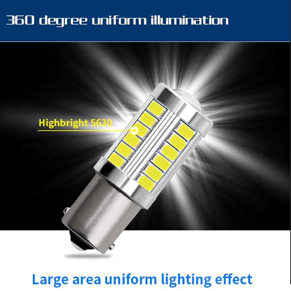 2pcs LED Car Lights 1156 BA15S BAU15S PY21W 1157 P21/5W 7440 7443 W21/5W High Bright 5630 33SMD Turn Signal Lamps DRL Bulbs 12V Bulbs 7