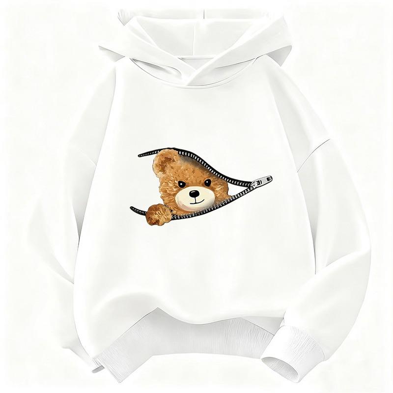Süßer Modebär Lustiger Hoodie Kinder Kinder-Sweatshirt mit Kapuze für Jungen Mädchen Freizeit-Hoodies Hip Hop Kleidung