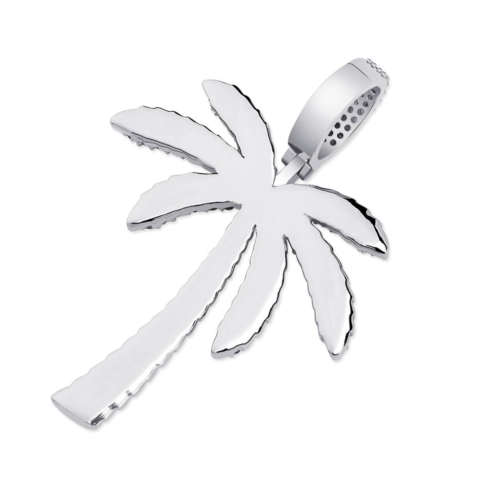 Kokosová palma Iced Out Přívěsek a náhrdelník z kubické zirkonie Zlatá Stříbrná Barva Plátovaný Hip Hop Pánské Šperky