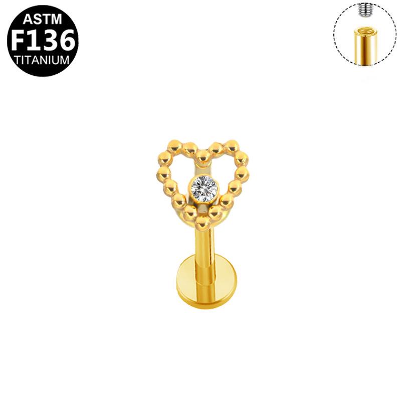 European & American Titanium Alloy T-Bar Internal Thread Ear & Lip Stud Jewelry