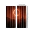 2pcs Abstract Moon and Forest Curtains with Full Moon and Colorful Landscape, Polyester