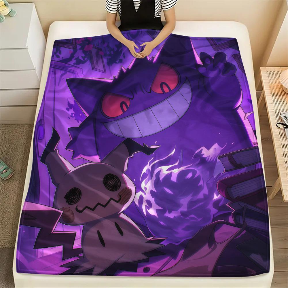 Gengar Flannel Blanket, High quality Comfortable for All Seasons, Home Decor, Warmth and Comfort