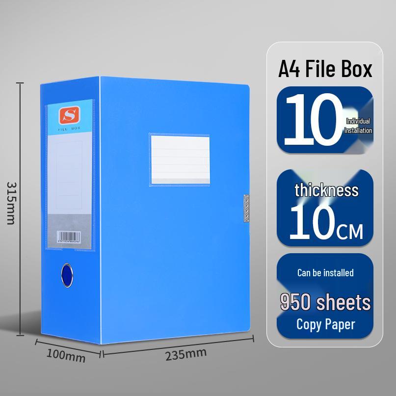 Large A4 Plastic Document Archive Box: 10x15cm, 75mm Thick, High Capacity Storage
