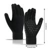 Winter Men Knitted Gloves Warm Full Fingers Touch Screen Anti-Slip Gloves for Cycling Running Driving Hiking Camping Work Mitten