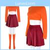 Scooby Doo Velma Dinkley Kostium Cosplay na Halloween dla Dorosłych Zestaw