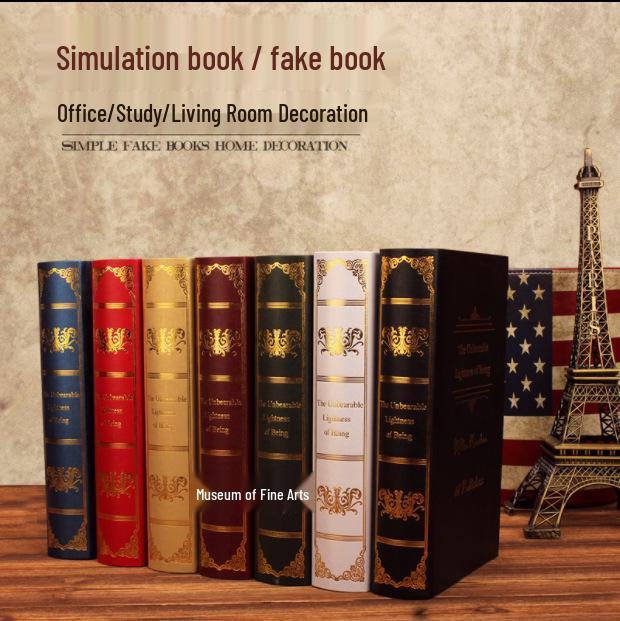 European Home Décor Soft Decoration Book - Indoor Cafe Photography Props Cardboard Craft Ornament Book
