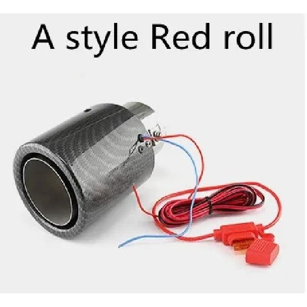Universal Carbon Fiber Luminous Tail Throat Tail Pipe Muffler Blue and Red LED Light