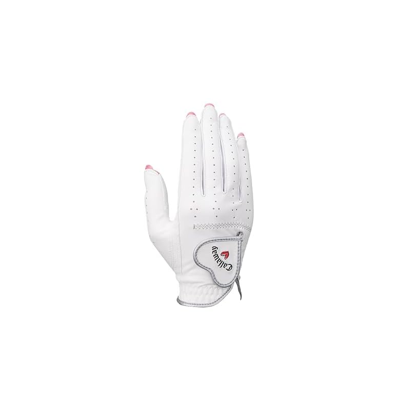 Callaway Nail Dual Women's White Gloves, Size M (18cm-19cm, for both hands), White, Ladies'.
