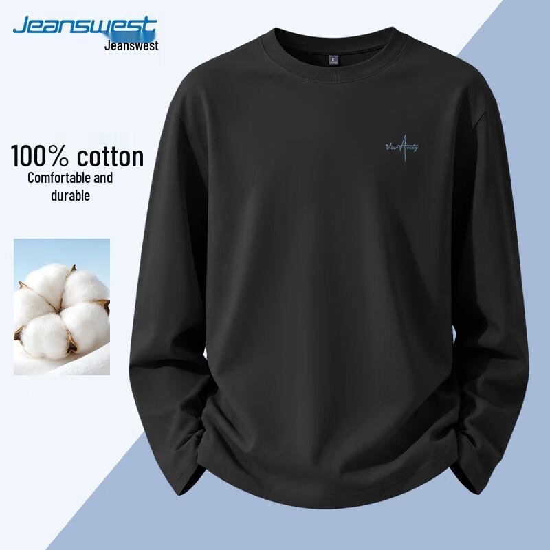 Jeanswest Men's Heavyweight Pure Cotton Long-Sleeve T-Shirt