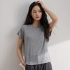 Lyocell women's round-neck t-shirt top, spring/summer 2026 new model, skin-friendly, breathable, slimming, short-sleeved