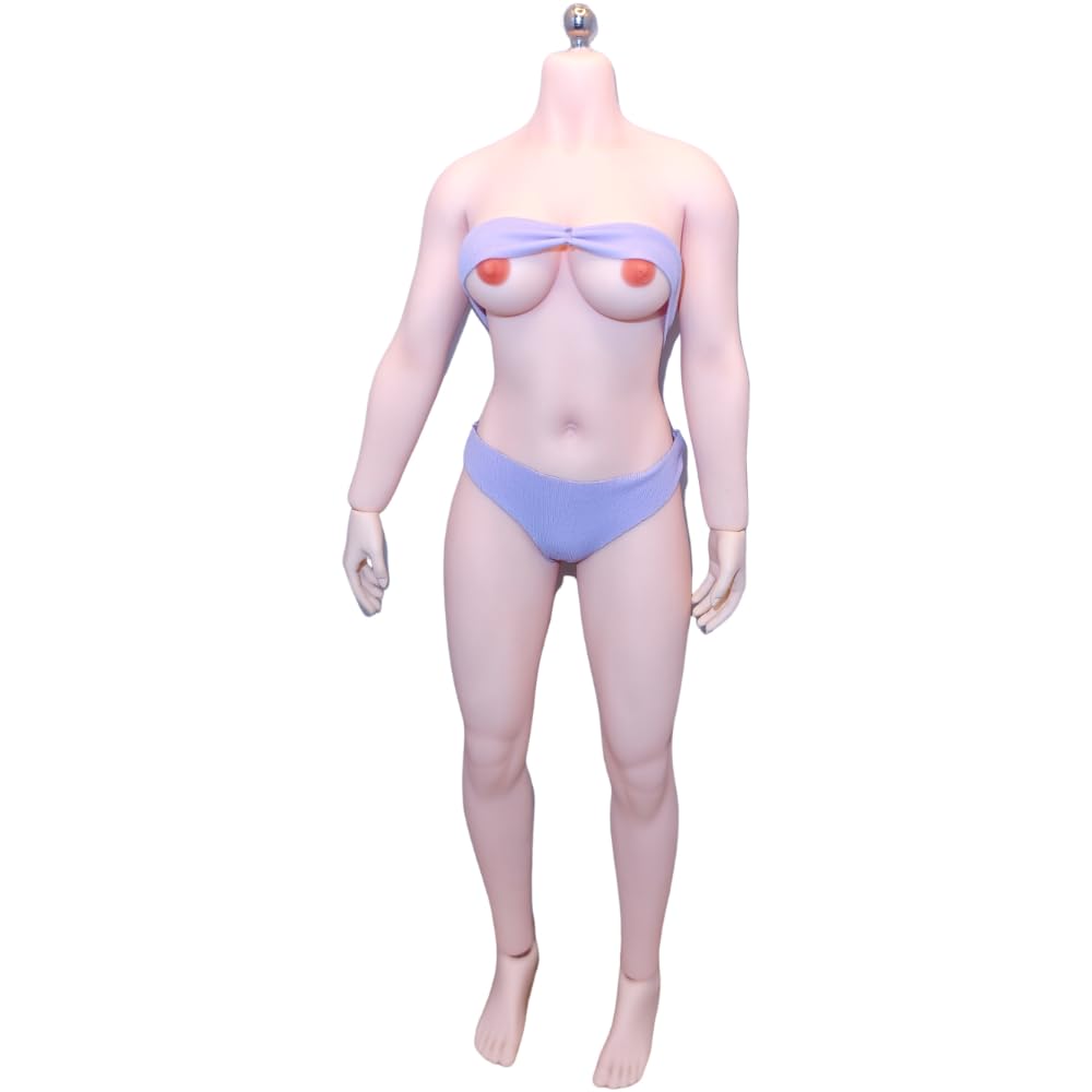 AIEK Scale Figure Super Flexible Breast Female Body Makeup No Pubic Compatible with TBLeague 1/6 Body, Seamless, Modification, Body, + 2-Hole Detail,