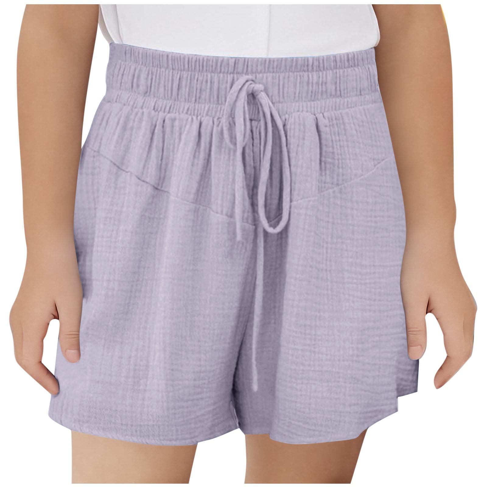 

Summer -color Drawstring Elastic Waist Sportswear And Casual Fashion Shorts For Middle And High School Children 130
