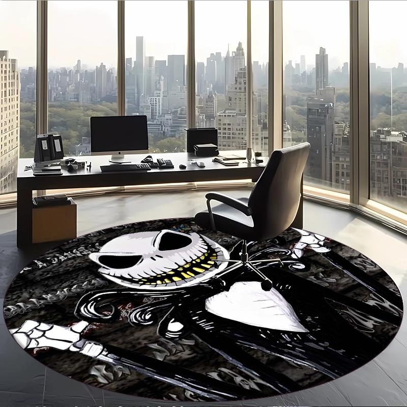 The Nightmare Before Christmas (1) Round Office Rug Decorative Floor Rug for Office Bedroom Living Room and Home Space