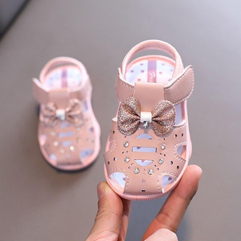 Letní sandály Boty Roztomilé Sladké Dětské Kožené Princezny Boty pro dívky Kojenecká Prodyšná Hoolow Out Bow Boty