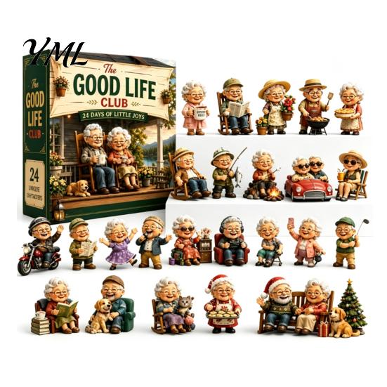 Simulation Scene Accessories 2026 Career Advent Calendar, 24-Day Countdown Box with Mini Occupation Retro Gift Set Figures, Community Helper Ornament