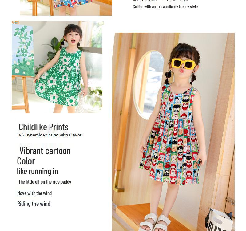Girls' Summer Cotton Gauze Dresses & Pajamas: Children's Beachwear & Princess Skirts