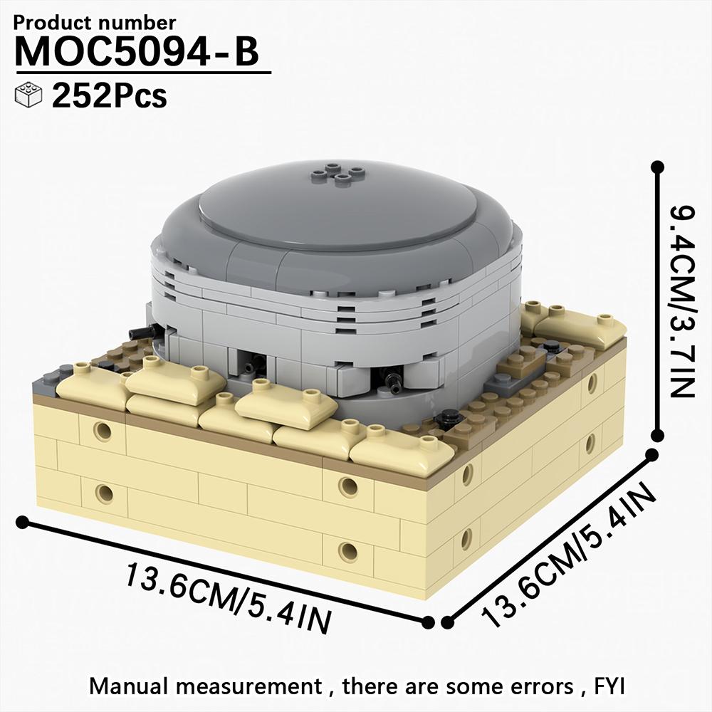 WW2 Serie Militärisches Schlachtfeld Ruinen Kriegsbezogene Bausteine Blockhaus Modell Spielzeug Mittelalterliches Geschenk für Kinder Erwachsene DIY MOC