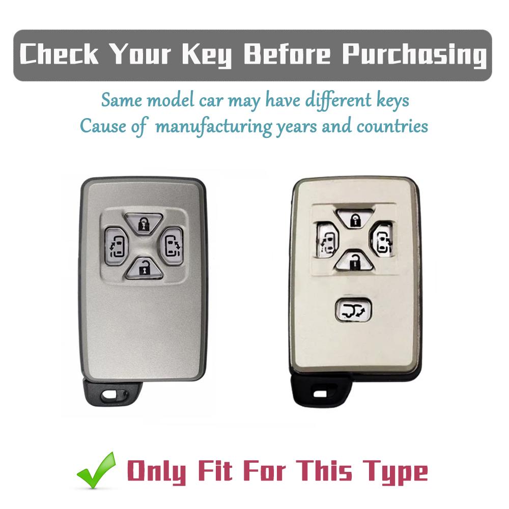 Soft TPU Silvery Car Key Casefor Toyota Alphard Vellfire Previa Estima Isis Noah Voxy 4/5 Buttons Cover Key Chain Protector
