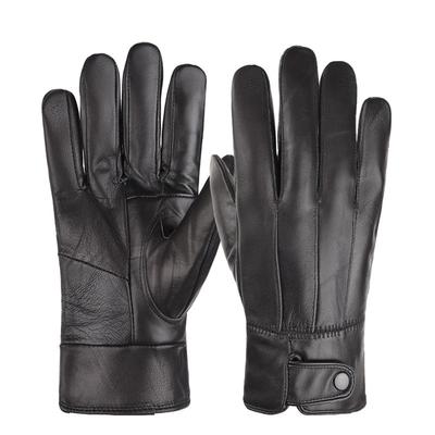 Sheepskin Gloves Men's and Women's Winter Velvet Thickened Thermal Leather Gloves Cycling Driving Motorcycle Thin Gloves
