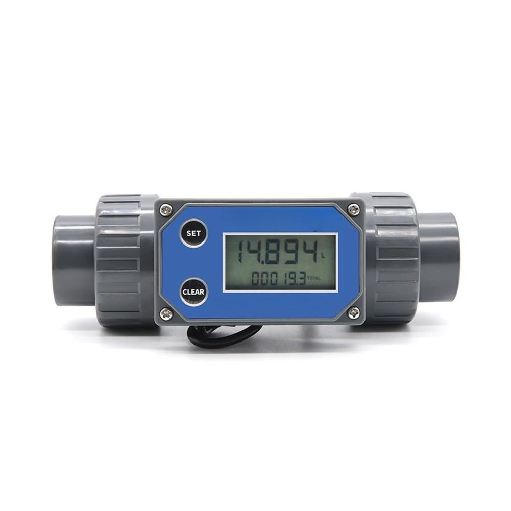 DN25 Water Flow Meter Sensor LCD Turbine Flow Monitor 20-280L MIN PVC Irrigation Farm Industrial Flow Measuring Tool