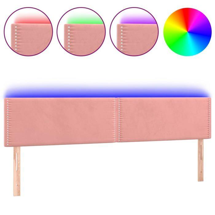 VidaXL LED Headboard Bedroom Furniture Double Bed Accessory Head of Bed Frame Interior Pink 3121531